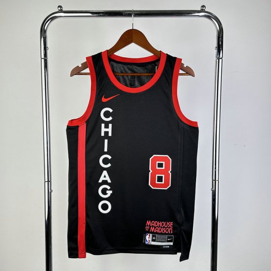 8 Lavine Bulls 2024 city jersey black player version